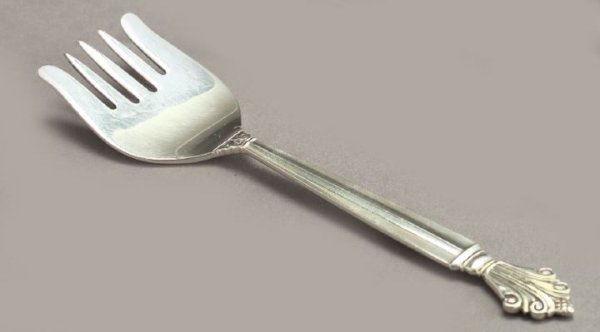 Georg Jensen Sterling Silver "Acanthus" Sardine Fo: Georg Jensen Sterling Silver "Acanthus" Sardine Fork, the pattern designed by Johan Rohde in 1917, l. 5-3/4", 1.15 t. oz.