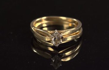 Yellow Gold and Diamond Engagement Set