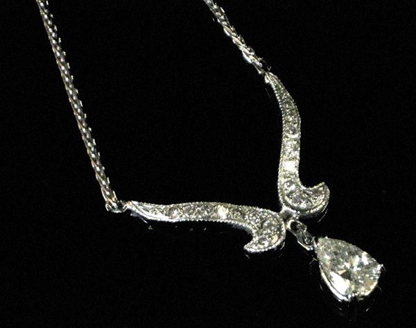 White Gold and Diamond Pendant Necklace