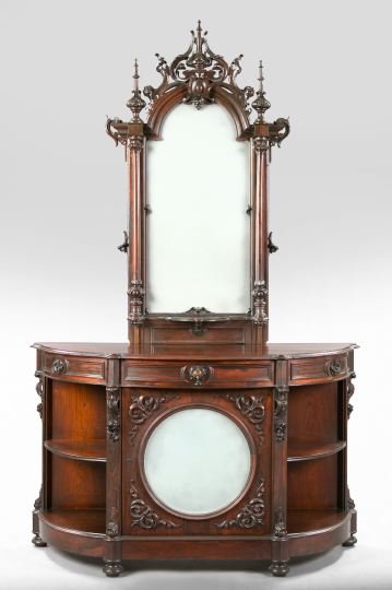 American Rococo Revival Rosewood Parlor Cabinet