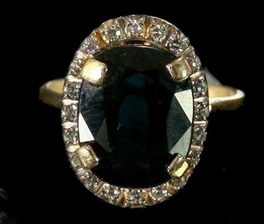 Yellow Gold, Sapphire and Diamond Dinner Ring