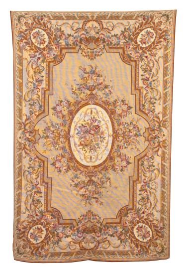 Louis-Philippe-Style Aubusson Carpet,: Louis-Philippe-Style Aubusson Carpet, 5' 6" x 8' 7".
