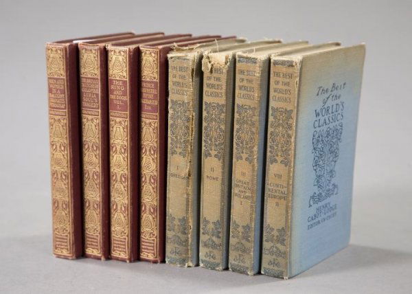 Collection of Approximately Twenty-Four Volumes: Collection of Approximately Twenty-Four Volumes, pertaining to literature and drama, including The Best of the World's Classics, ten volumes, and a fourteen-volume series by Robert Browning.