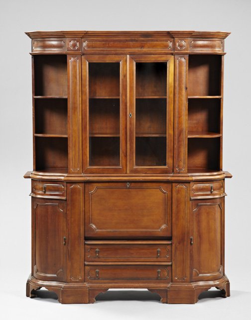 Contemporary Pecan-Finished China Cabinet,