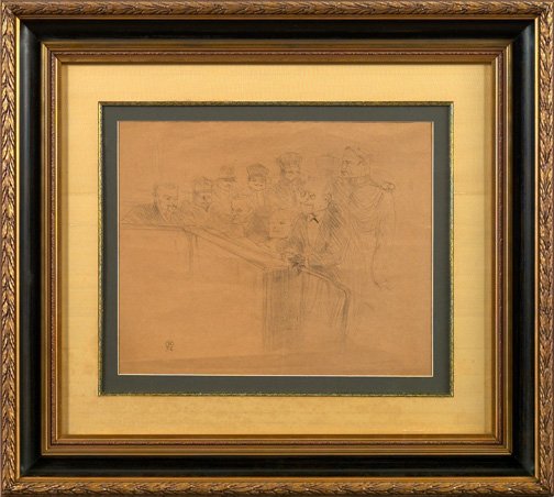 Henri de Toulouse-Lautrec (French, 1864-1901): Henri de Toulouse-Lautrec (French, 1864-1901) "Proces Arton", lithograph, 1896, 17-1/2" x 22-3/8" sheet, stamped lower left, published by Kleinmann, Paris, edition of 100. Glazed, matted and handsomel