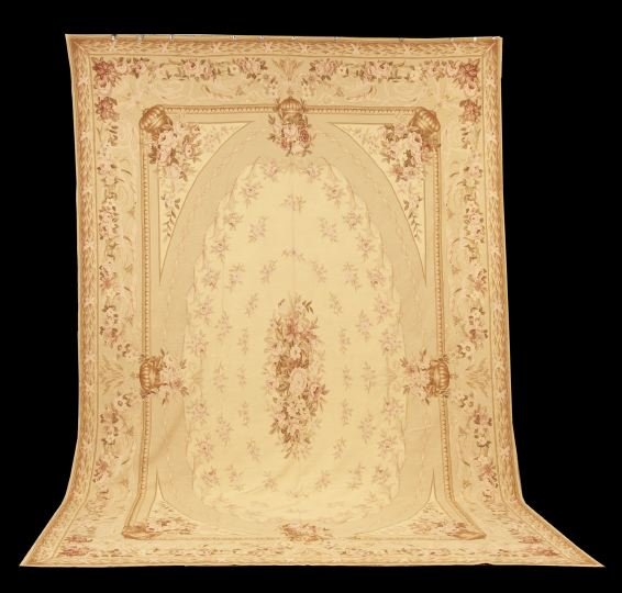 Aubusson-Style Needlepoint Carpet,: Aubusson-Style Needlepoint Carpet, 11' 6" x 17' 11".