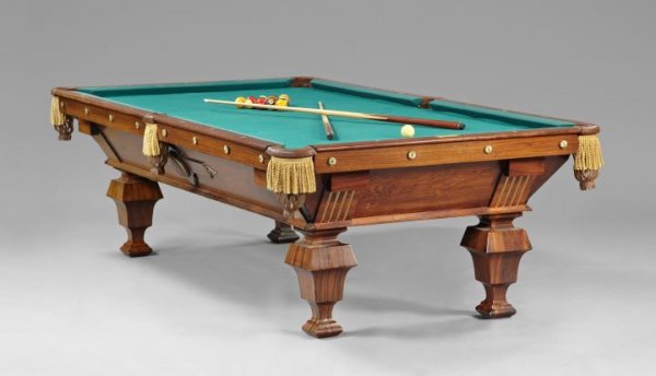 Fine American Renaissance Revival Pool Table,