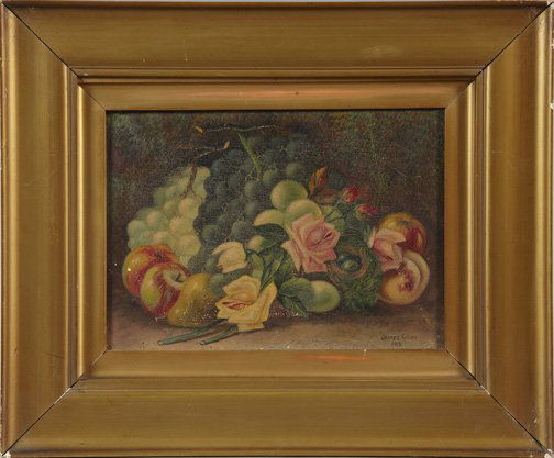British School (First Quarter 20th Century): British School (First Quarter 20th Century), two "Still Lifes with Fruit and Flowers", both oil on canvas, one signed and dated "1918" by James Gray (British, fl. 1917-1947), 10" x 14-1/2", the other