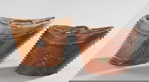 Group of Two Gentleman's Leather Hatboxes,: Group of Two Gentleman's Leather Hatboxes, consisting of a good French leather hatbox emblazoned with a period American Shipping Line: Southampton to New York label, monogrammed "O.L.G.", fourth quart