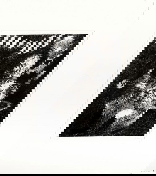 Jack Levine (American/New York, b. 1915): Jack Levine (American/New York, b. 1915) "End of the Weimar Republic", black and white etching, signed in pencil lower right "J. Levine", numbered in pencil lower left "85/100", sight 19" x 16". Matte