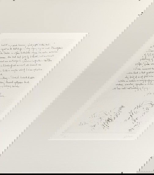 Jack Levine (American/New York, b. 1915): Jack Levine (American/New York, b. 1915) "Artist's Introduction - Moritur", 1967, pencil signed lower right "J. Levine", numbered lower left "XXVI/XLV", sight 13-1/4" x 10-1/4". Glazed, matted and mou