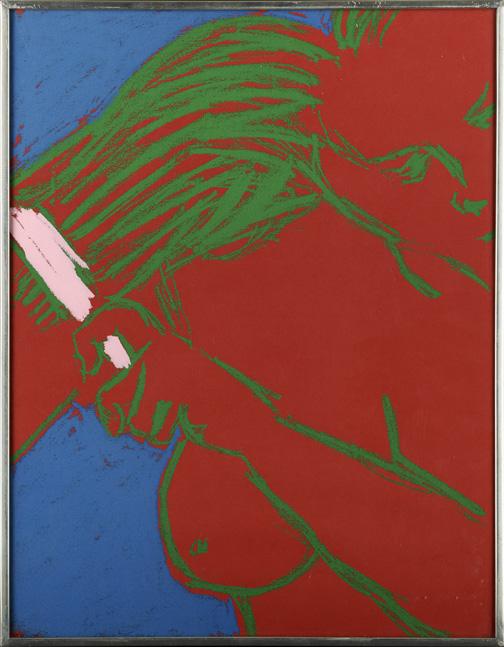 George Segal (American/New Jersey): George Segal (American/New Jersey, 1924-2000) "Woman Brushing Her Hair", 1965, serigraph in colors, signed in pencil lower middle "Segal", numbered "197/200", inscribed "Poleskie/Imp" lower left, from
