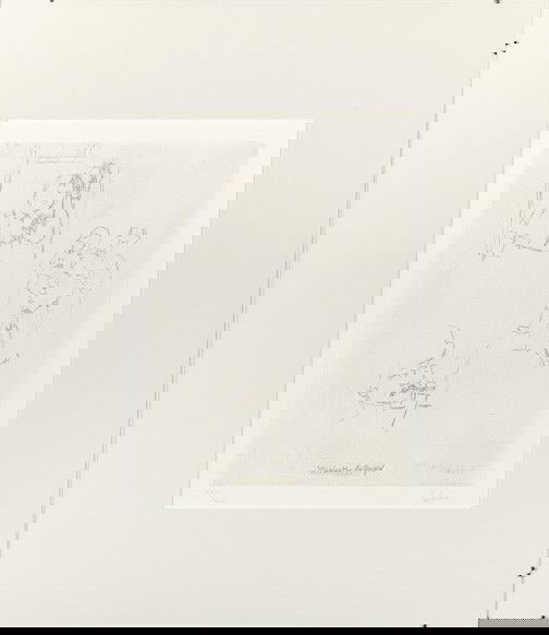 Jack Levine (American/New York, b. 1915): Jack Levine (American/New York, b. 1915) "McHeath Betrayed", 1967, soft ground etching, signed in pencil lower right "J. Levine", pencil numbered lower left "XXVI/XLV", titled in print, sight 13" x 10