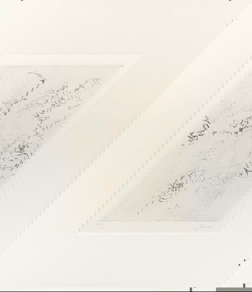 Jack Levine (American/New York, b. 1915): Jack Levine (American/New York, b. 1915) "Tiger Brown", 1967, soft ground etching, signed in pencil lower right "J. Levine", pencil numbered lower left "XXVI/XLV", sight 13" x 10-1/2". Glazed, matted