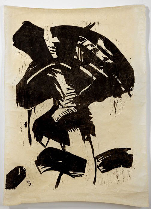 American School (Contemporary),: American School (Contemporary), suite of three works, consisting of "Abstract Untitled", black and white lithograph, signed in pencil lower right "Henry Simon", 39-3/4" x 50". Unframed; Gerson August