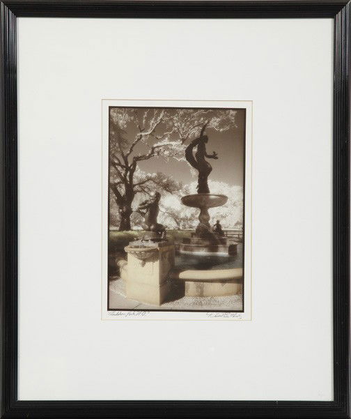 David B. Nicolay (American/Louisiana): David B. Nicolay (American/Louisiana, 20th Century) "Audubon Park, New Orleans", color digital print, signed in pencil lower right, titled in pencil lower left, sight 13" x 8-3/4". Glazed, matted and