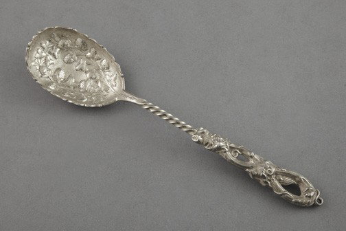 American Sterling Silver Berry Spoon,: American Sterling Silver Berry Spoon, third quarter 19th century, by George B. Sharp for Bailey and Company, Philadelphia, Pennsylvania, l. 9-1/2", 2.10 t. oz.