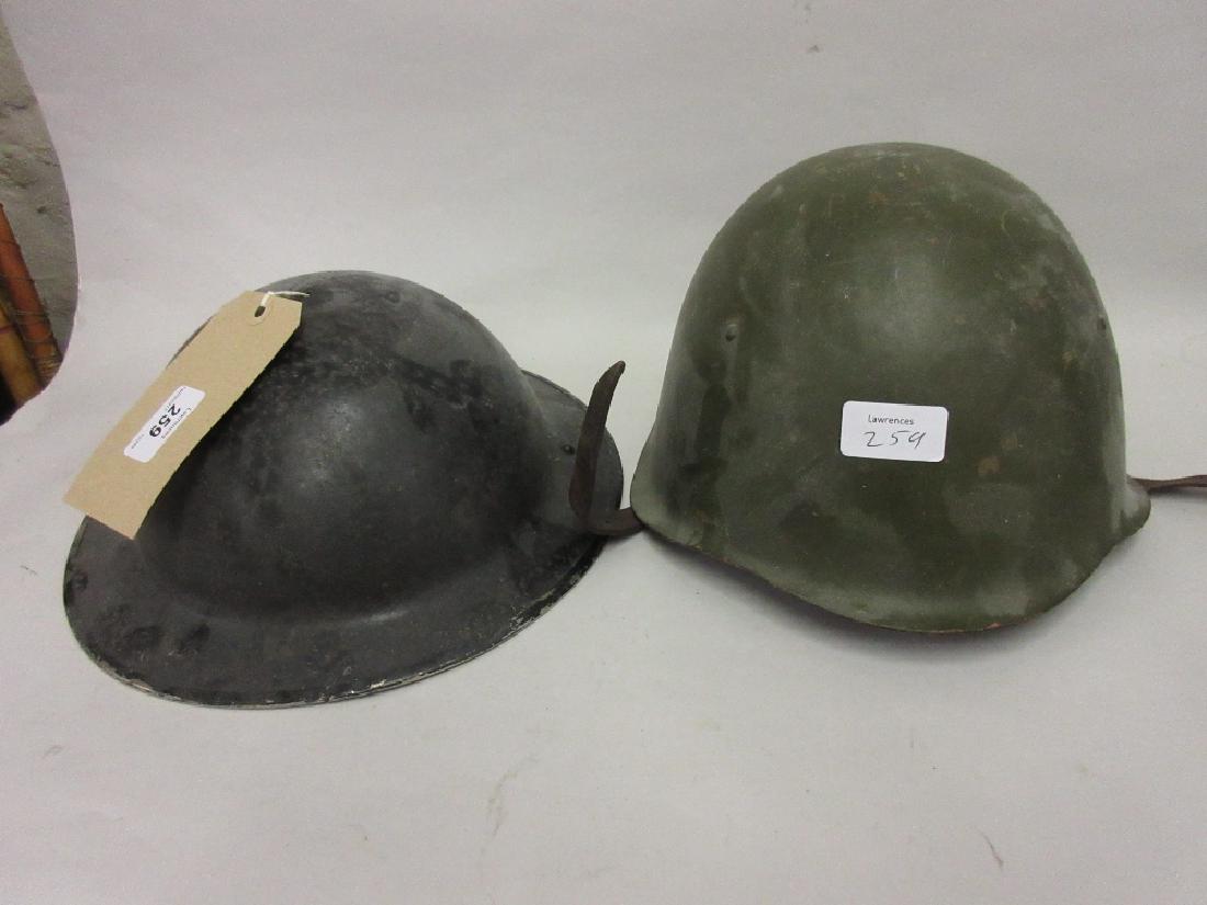 World War I British helmet together with a Polish (1 of 1)