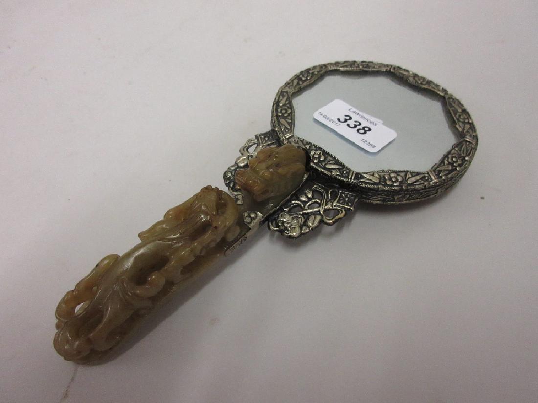 20th Century Chinese hardstone and metal mounted hand (1 of 1)