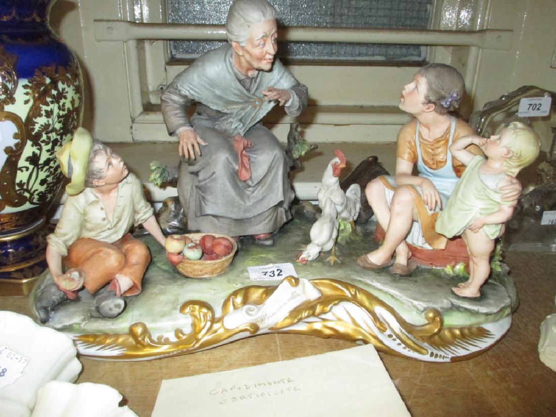 Large Capo di Monte group of a family with chickens and (1 of 1)