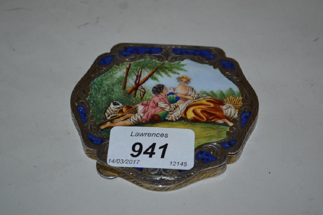 Continental silver (800 mark) and silver gilt compact, (1 of 1)