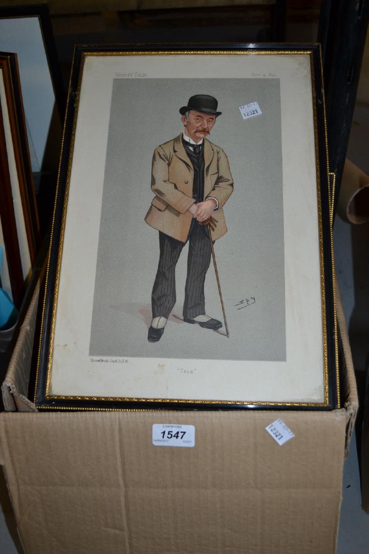 Box of twenty Vanity Fair Spy prints of various figures: Box of twenty Vanity Fair Spy prints of various figures including: Rudyard Kipling, Tolstoy, Robert Browning, Richard Wagner, George Bernard Shaw, Edward Strauss and many others
