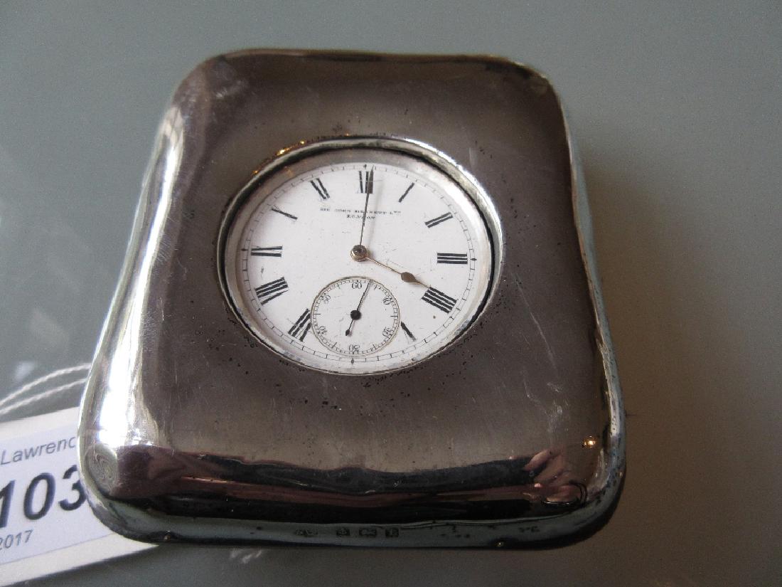 Silver cased half hunter pocket watch with enamelled: Silver cased half hunter pocket watch with enamelled Roman numerals, the dial with subsidiary seconds, inscribed Sir John Bennett Ltd, London (over wound) together with another silver mounted pocket w