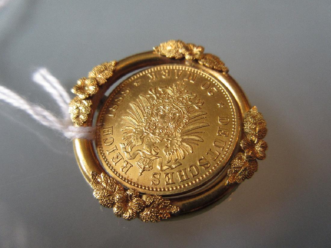 German twenty mark gold coin dated 1888 in gold floral (1 of 2)