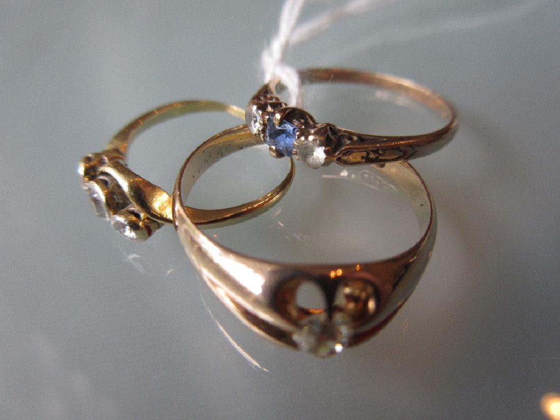 15ct Yellow gold diamond solitaire gypsy style ring (1 of 1)