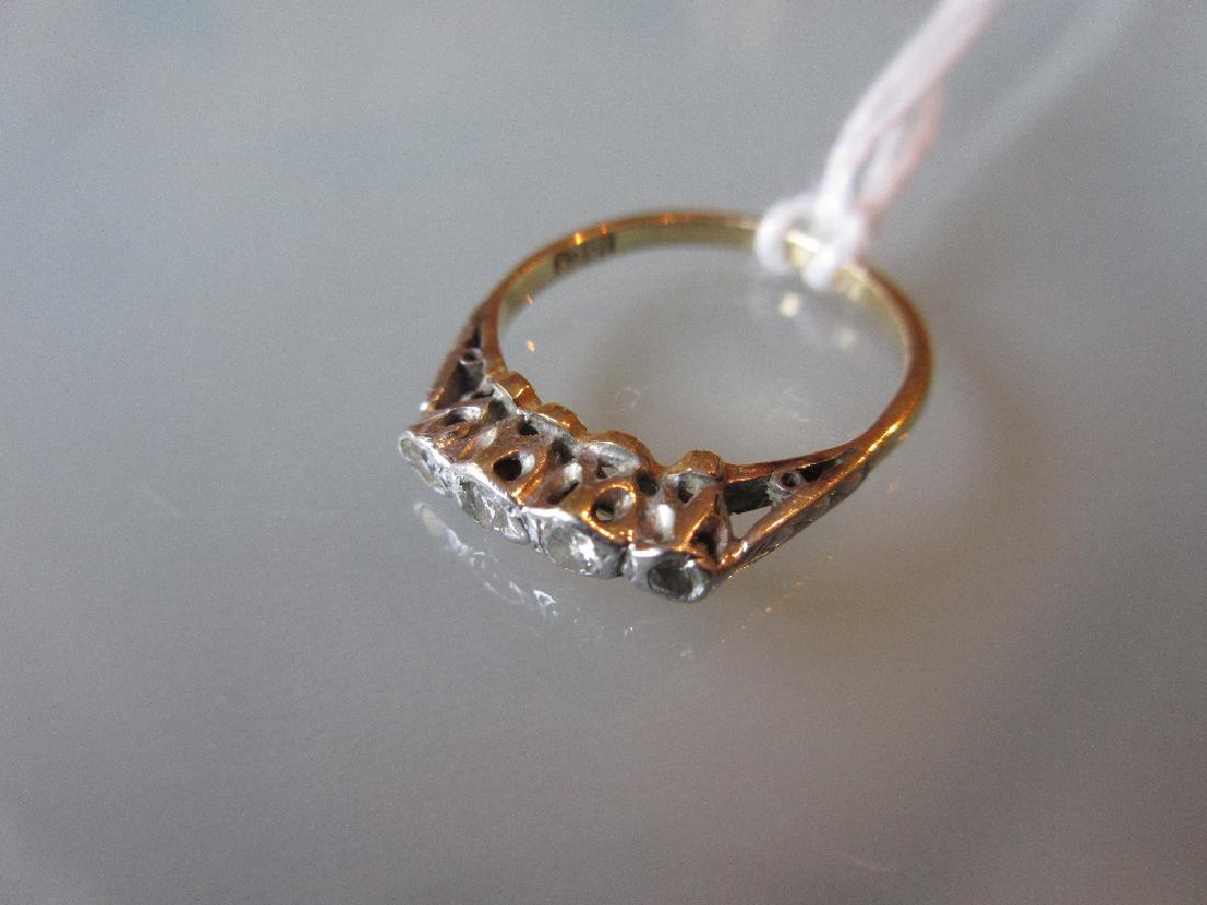 18ct Gold four stone diamond ring (1 of 1)