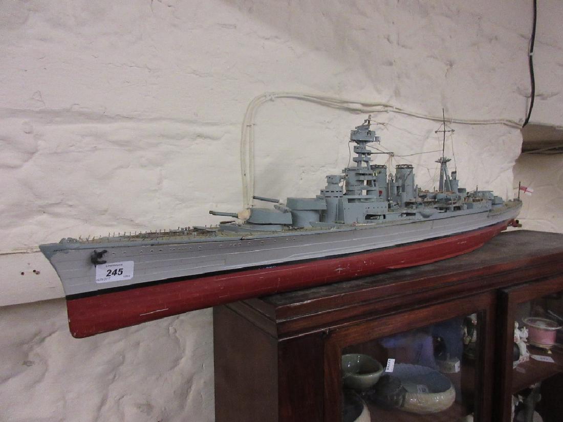 Large composite scale model of H.M.S. Hood, 54ins long (1 of 1)