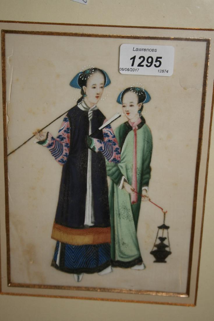 Pair of 19th Century oriental paintings on rice paper (1 of 1)