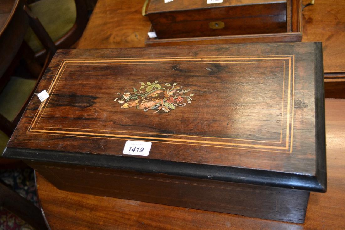 19th Century walnut inlaid twelve air musical box (1 of 1)