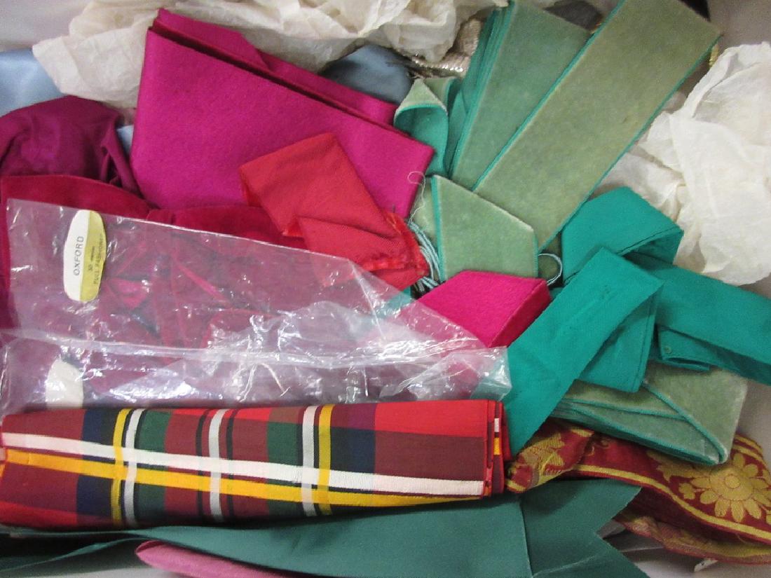 Chard of London box containing a quantity of various: Chard of London box containing a quantity of various silk and ribbons