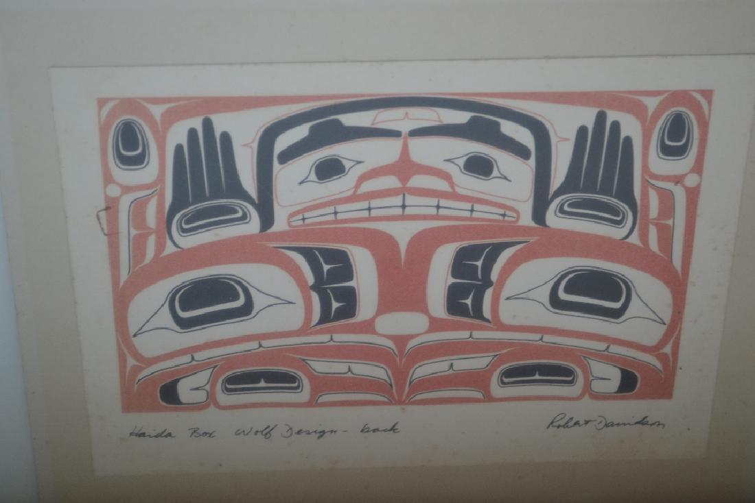 North American school wood cut print, inscribed ' Haida (1 of 1)
