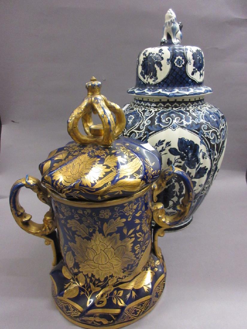 Large 19th Century Ironstone two handled vase with (1 of 1)