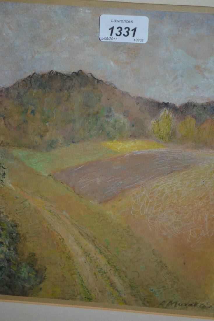 Ants Murakin, 1920's pastel landscape with track and (1 of 1)