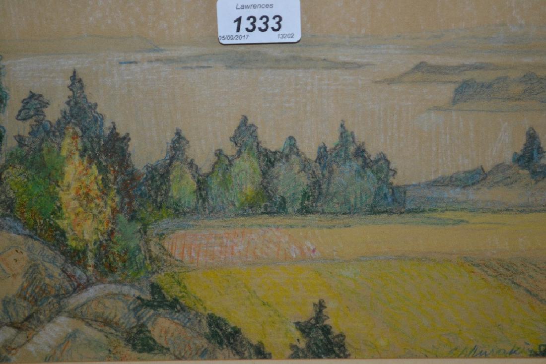 Ants Murakin, pastel landscape with trees and (1 of 1)