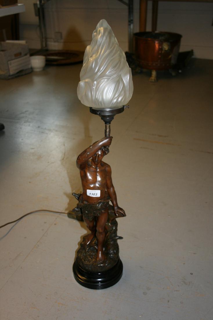 Late 19th Century dark patinated spelter figural table (1 of 1)