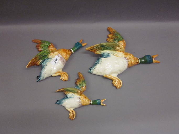 Graduated Set Of Three Beswick Flying Duck Wall Plaques
