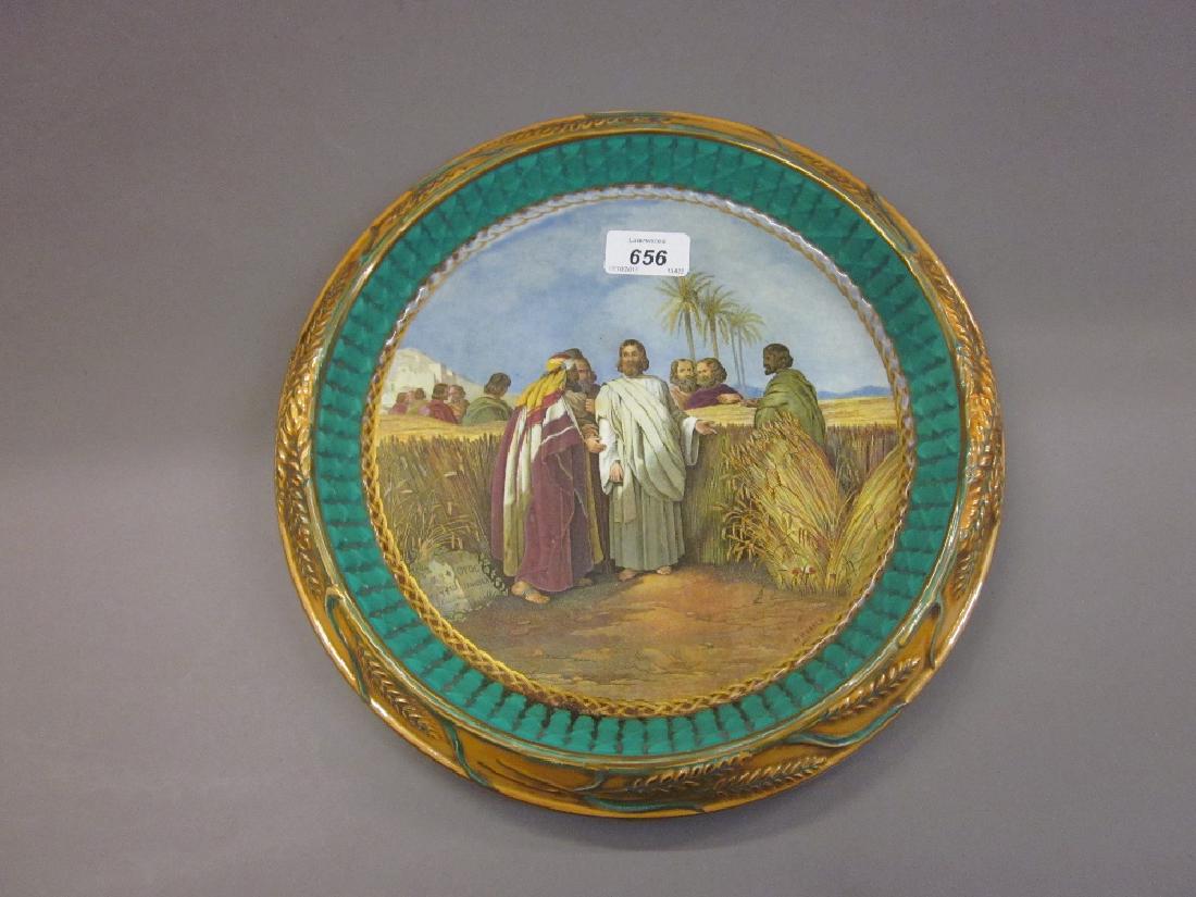 19th Century Pratt ware circular pottery bread plate (1 of 1)