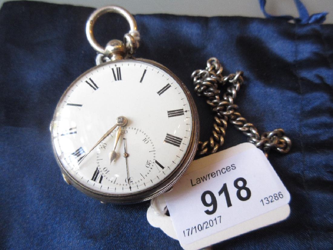 19th Century English silver cased open face key wind (1 of 1)