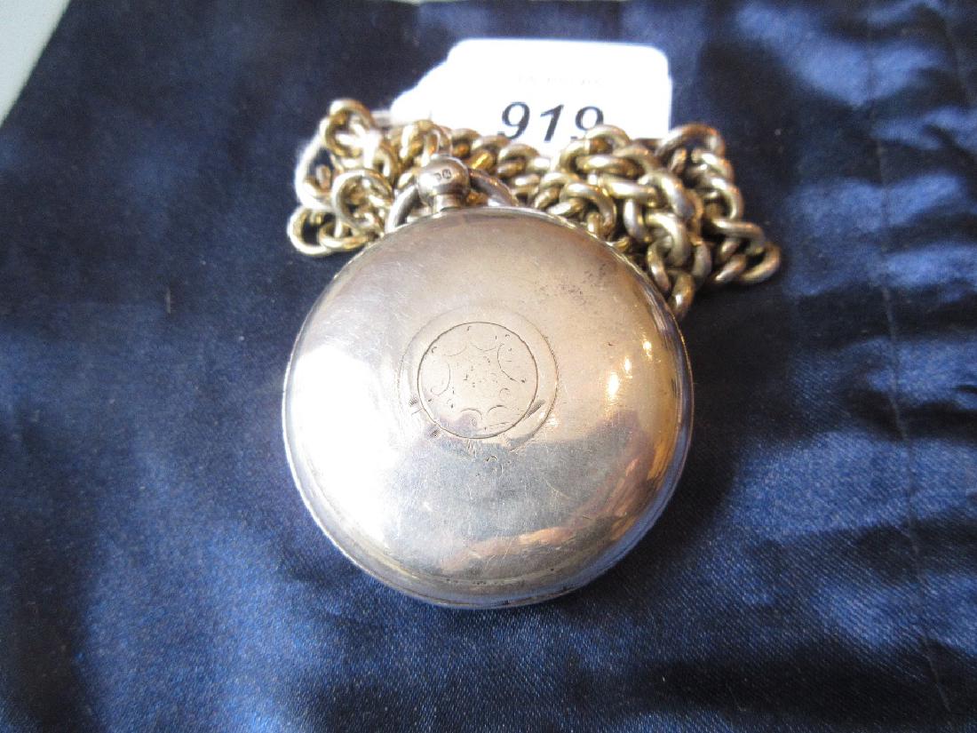 19th Century English silver full hunter pocket watch,: 19th Century English silver full hunter pocket watch, the enamel dial inscribed Sir John Bennett, London, with Roman and Arabic numerals, subsidiary seconds with a signed fusée movement suspended fro