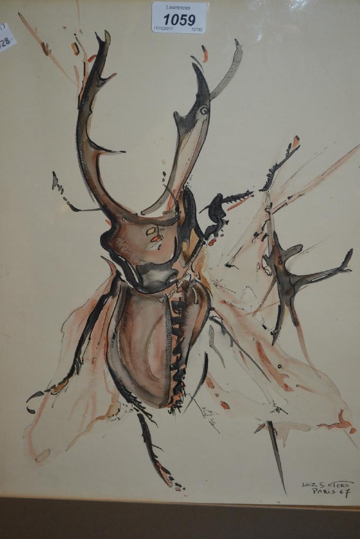 Luiz S. Otero, ink and watercolour, abstract study, (1 of 1)