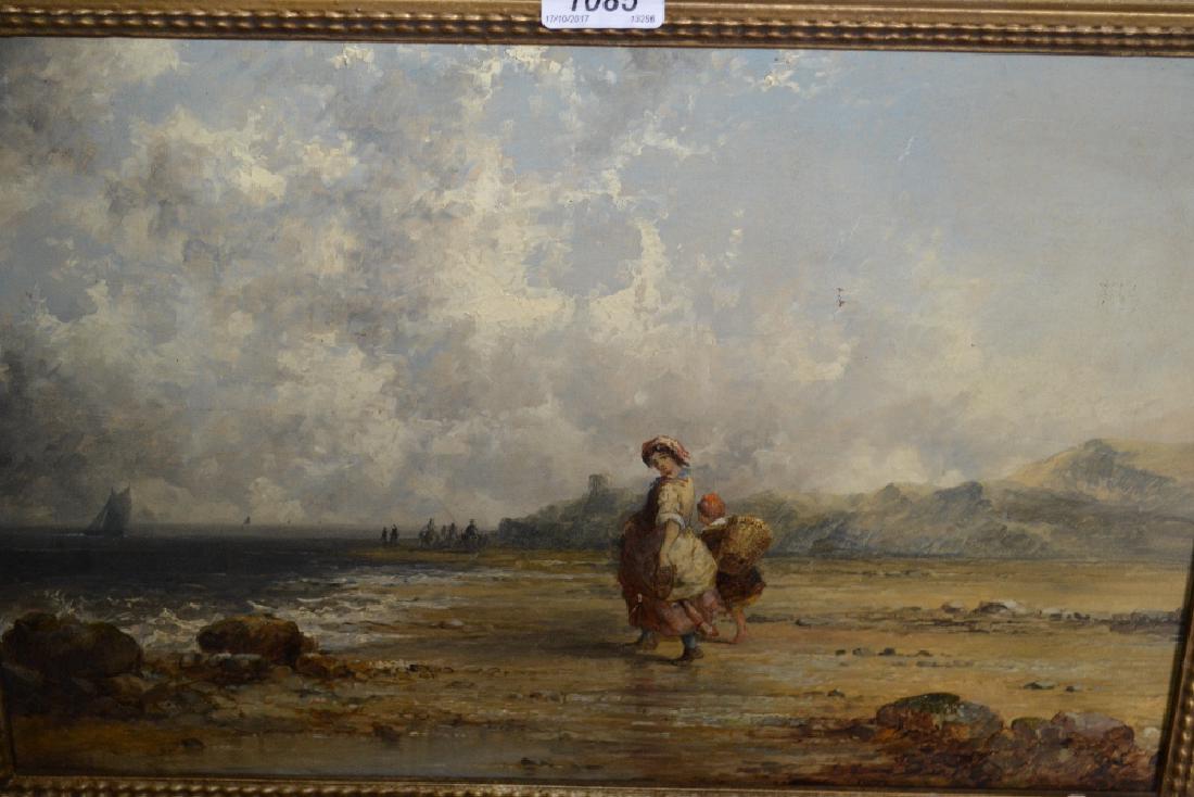 19th Century English school oil on canvas, beach scene (1 of 1)