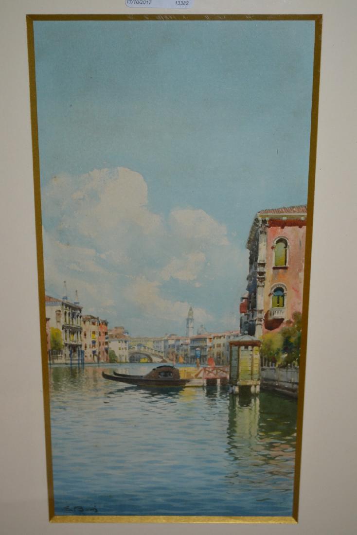 E. Bonis, watercolour, Venice canal scene with distant (1 of 1)