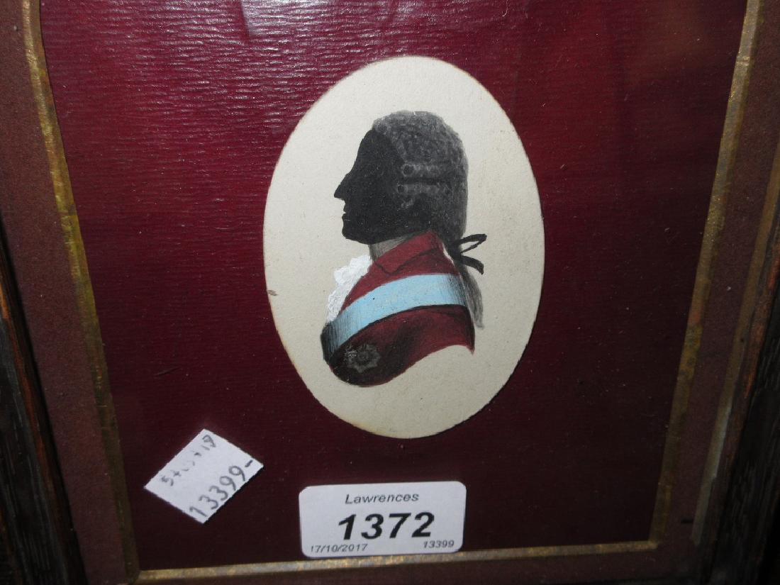 Oval watercolour portrait miniature silhouette of a (1 of 1)