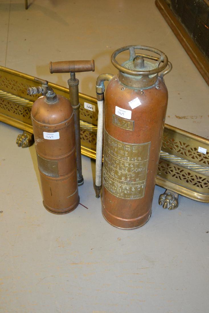 19th Century pierced brass fireplace fender on paw feet (1 of 1)