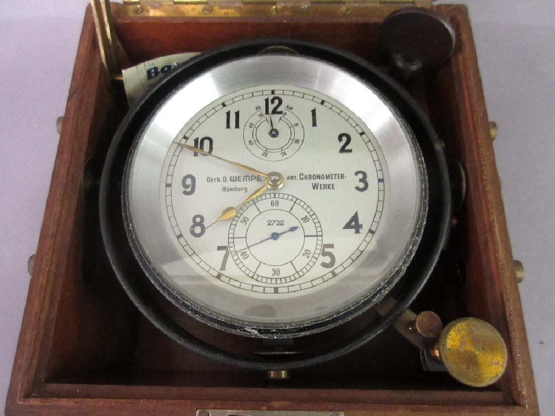 20th Century mahogany marine chronometer by Wempe of (1 of 1)