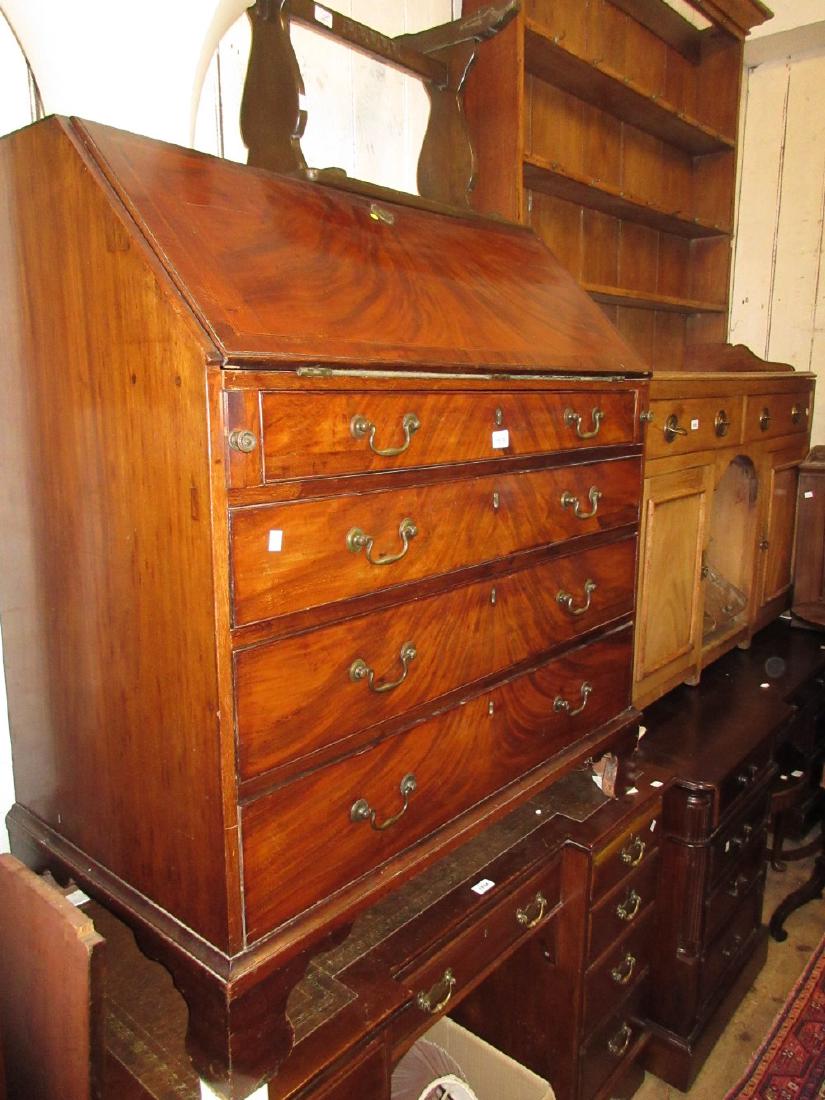 George III figured mahogany and line inlaid bureau, the (1 of 1)
